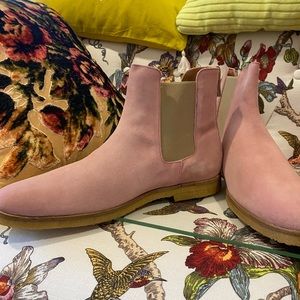 pink chelsea boots mens